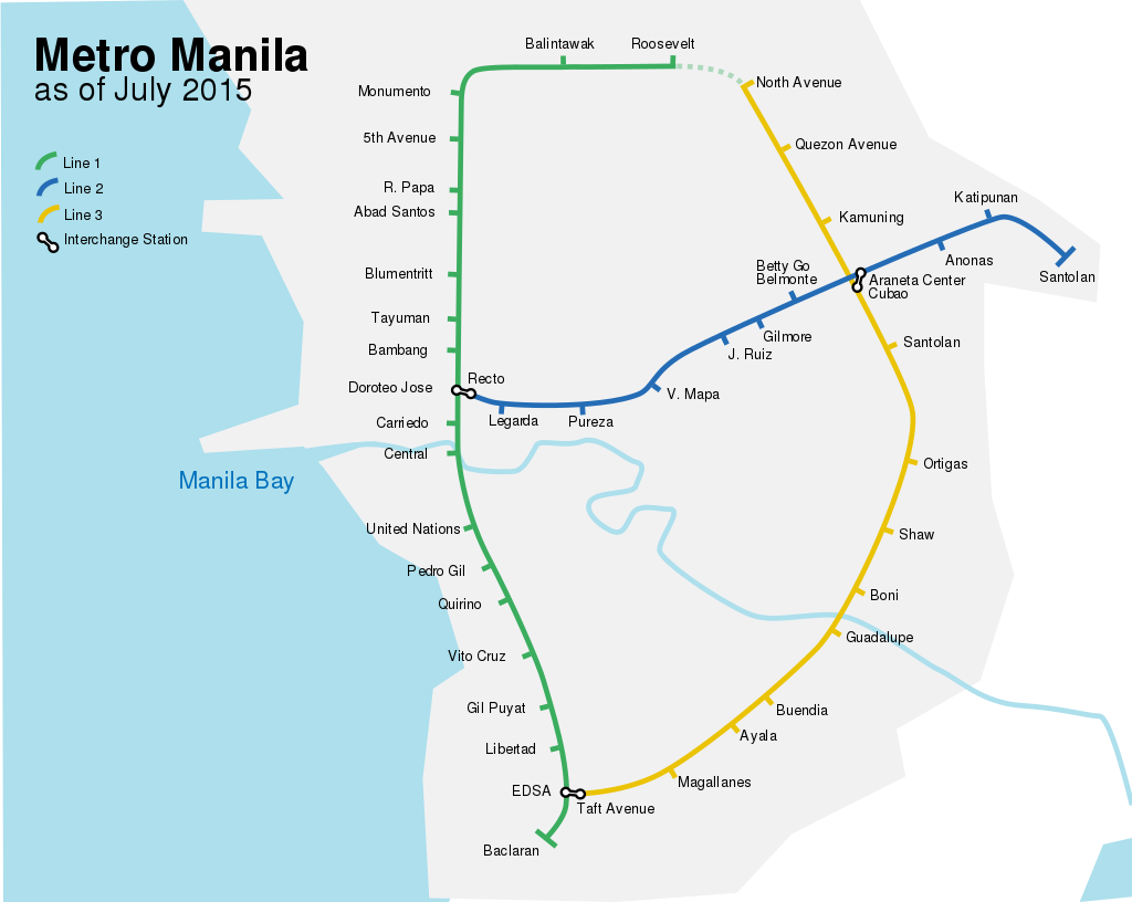 マニラ首都圏電車路線図